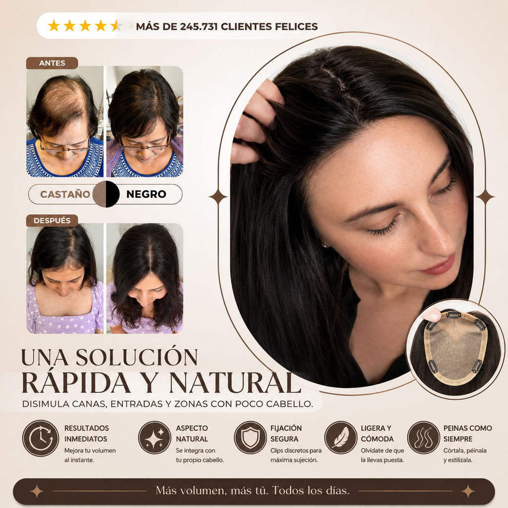 ¿Poco cabello o poco volumen en la parte superior?